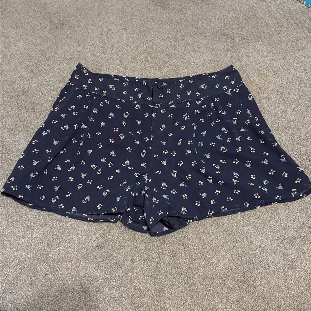 LC Lauren Conrad Blue Floral Shorts